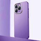 For iPhone 11 Pro Frosted Metal Material Phone Case with Lens Protection(Purple) - 1