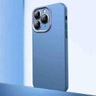 For iPhone 11 Pro Frosted Metal Material Phone Case with Lens Protection(Blue) - 1