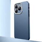 For iPhone 11 Pro Frosted Metal Material Phone Case with Lens Protection(Dark Blue) - 1