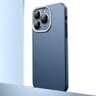 For iPhone 11 Pro Max Frosted Metal Material Phone Case with Lens Protection(Dark Blue) - 1