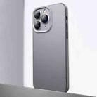 For iPhone 11 Pro Max Frosted Metal Material Phone Case with Lens Protection(Grey) - 1