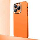 For iPhone 11 Pro Max Frosted Metal Material Phone Case with Lens Protection(Orange) - 1