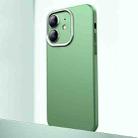 For iPhone 12 Frosted Metal Material Phone Case with Lens Protection(Green) - 1