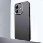 For iPhone 12 Frosted Metal Material Phone Case with Lens Protection(Black) - 1