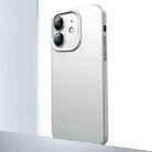 For iPhone 12 Frosted Metal Material Phone Case with Lens Protection(White) - 1