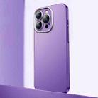 For iPhone 12 Pro Frosted Metal Material Phone Case with Lens Protection(Purple) - 1