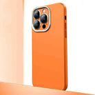 For iPhone 12 Pro Frosted Metal Material Phone Case with Lens Protection(Orange) - 1