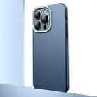 For iPhone 12 Pro Max Frosted Metal Material Phone Case with Lens Protection(Dark Blue) - 1