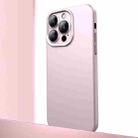 For iPhone 12 Pro Max Frosted Metal Material Phone Case with Lens Protection(Pink) - 1