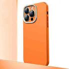 For iPhone 12 Pro Max Frosted Metal Material Phone Case with Lens Protection(Orange) - 1