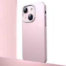For iPhone 13 Frosted Metal Material Phone Case with Lens Protection(Pink) - 1