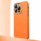 For iPhone 13 Pro Frosted Metal Material Phone Case with Lens Protection(Orange) - 1