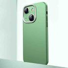 For iPhone 14 Plus Frosted Metal Material Phone Case with Lens Protection(Green) - 1