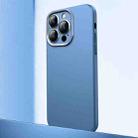 For iPhone 14 Pro Frosted Metal Material Phone Case with Lens Protection(Blue) - 1