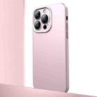 For iPhone 14 Pro Frosted Metal Material Phone Case with Lens Protection(Pink) - 1