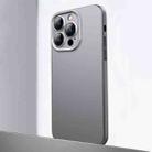 For iPhone 14 Pro Frosted Metal Material Phone Case with Lens Protection(Grey) - 1