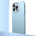 For iPhone 14 Pro Frosted Metal Material Phone Case with Lens Protection(Light Blue) - 1