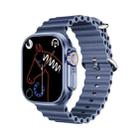 WS-E9 Ultra 2.2 inch IP67 Waterproof Metal Buckle Ocean Silicone Band Smart Watch, Support Heart Rate / NFC(Blue) - 1