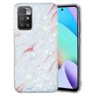 For Xiaomi Redmi 10 IMD Shell Pattern TPU Phone Case(White Marble) - 1