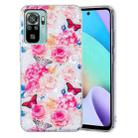 For Xiaomi Redmi Note 10 IMD Shell Pattern TPU Phone Case(Butterfly Flower) - 1