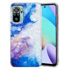 For Xiaomi Redmi Note 10 IMD Shell Pattern TPU Phone Case(Sky Blue Purple Marble) - 1