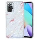 For Xiaomi Redmi Note 10 Pro IMD Shell Pattern TPU Phone Case(White Marble) - 1