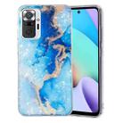 For Xiaomi Redmi Note 10 Pro IMD Shell Pattern TPU Phone Case(Blue Gold Marble) - 1