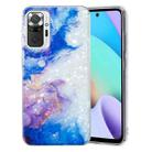 For Xiaomi Redmi Note 10 Pro IMD Shell Pattern TPU Phone Case(Sky Blue Purple Marble) - 1