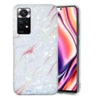 For Xiaomi Redmi Note 11 4G/Note 11 Global IMD Shell Pattern TPU Phone Case(White Marble) - 1