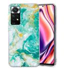 For Xiaomi Redmi Note 11 4G/Note 11 Global IMD Shell Pattern TPU Phone Case(Green Marble) - 1