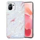 For Xiaomi Mi 11 Lite IMD Shell Pattern TPU Phone Case(White Marble) - 1