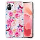 For Xiaomi Mi 11 Lite IMD Shell Pattern TPU Phone Case(Butterfly Flower) - 1