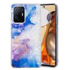 For Xiaomi 11T / 11T Pro IMD Shell Pattern TPU Phone Case(Sky Blue Purple Marble) - 1