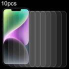 For iPhone 14 Plus 10pcs 0.26mm 9H 2.5D High Aluminum Tempered Glass Film - 1