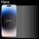 For iPhone 14 Pro 10pcs 0.26mm 9H 2.5D High Aluminum Tempered Glass Film - 1