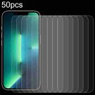 For iPhone 13 Pro Max 50pcs 0.26mm 9H 2.5D High Aluminum Tempered Glass Film - 1