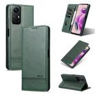 For Xiaomi Redmi Note 12S AZNS Magnetic Calf Texture Flip Leather Phone Case(Dark Green) - 1