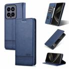 For Xiaomi 14 AZNS Magnetic Calf Texture Flip Leather Phone Case(Dark Blue) - 1