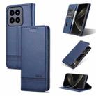 For Xiaomi 14 Pro AZNS Magnetic Calf Texture Flip Leather Phone Case(Dark Blue) - 1