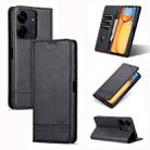 For Xiaomi Redmi 13C / Poco C65 AZNS Magnetic Calf Texture Flip Leather Phone Case(Black) - 1