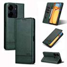 For Xiaomi Redmi 13C / Poco C65 AZNS Magnetic Calf Texture Flip Leather Phone Case(Dark Green) - 1