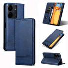 For Xiaomi Redmi 13C / Poco C65 AZNS Magnetic Calf Texture Flip Leather Phone Case(Dark Blue) - 1