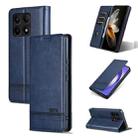 For Xiaomi Redmi K70/K70 Pro AZNS Magnetic Calf Texture Flip Leather Phone Case(Dark Blue) - 1