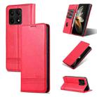 For Xiaomi Redmi K70E AZNS Magnetic Calf Texture Flip Leather Phone Case(Red) - 1