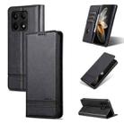 For Xiaomi Redmi K70E AZNS Magnetic Calf Texture Flip Leather Phone Case(Black) - 1