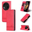 For Xiaomi 14 Ultra AZNS Magnetic Calf Texture Flip Leather Phone Case(Red) - 1
