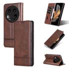 For Xiaomi 14 Ultra AZNS Magnetic Calf Texture Flip Leather Phone Case(Dark Brown) - 1