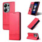 For Xiaomi Redmi Note 13 Pro 4G AZNS Magnetic Calf Texture Flip Leather Phone Case(Red) - 1