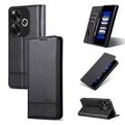 For Xiaomi Redmi Turbo 3 AZNS Magnetic Calf Texture Flip Leather Phone Case(Black) - 1