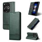 For Xiaomi Redmi Turbo 3 AZNS Magnetic Calf Texture Flip Leather Phone Case(Dark Green) - 1